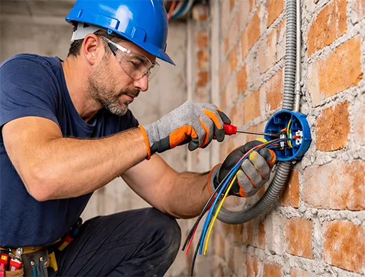 Instalação de fiação elétrica